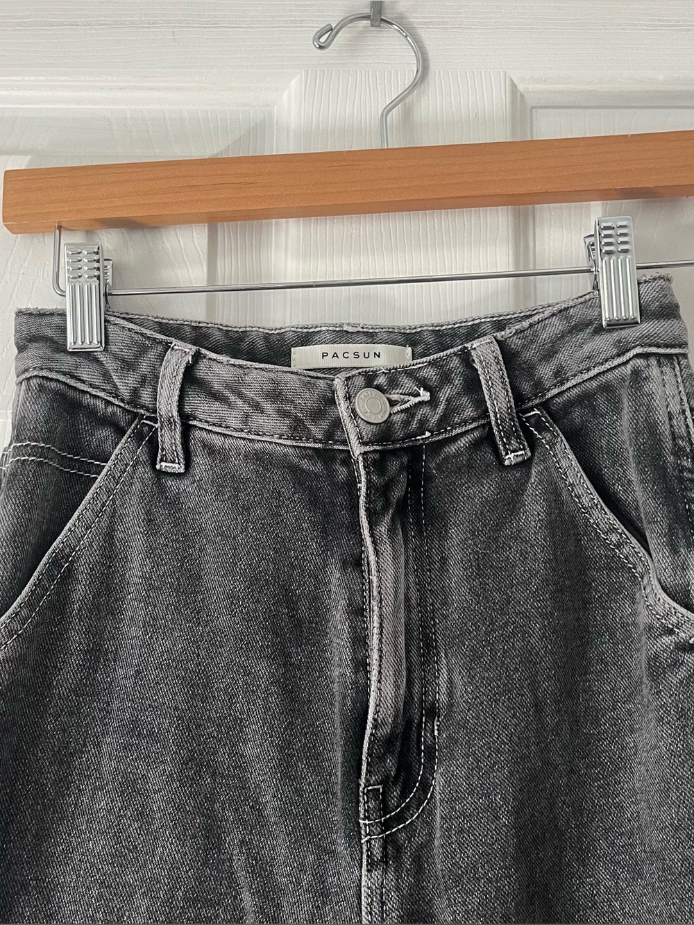 Pacsun Jeans Womens 90’s BF Carpenter Dark Gray Denim Pants Size 23 Preowned
